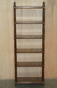 VINTAGE REGENCY STYLE FLAMED HARDWOOD NiCELY CARVED BOOKSHELF 198CM TALL