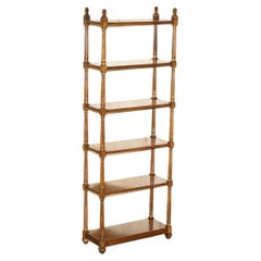 VINTAGE REGENCY STYLE FLAMED HARDWOOD NiCELY CARVED BOOKSHELF 198CM TALL