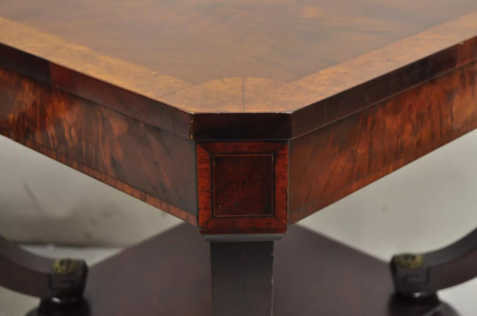 Vintage Regency Style Flamed Mahogany 2 Tier Square End Tables - a Pair 5