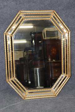 Vintage Regency Style Gold Gilt Carved Wall Hanging Mirror By LaBarge