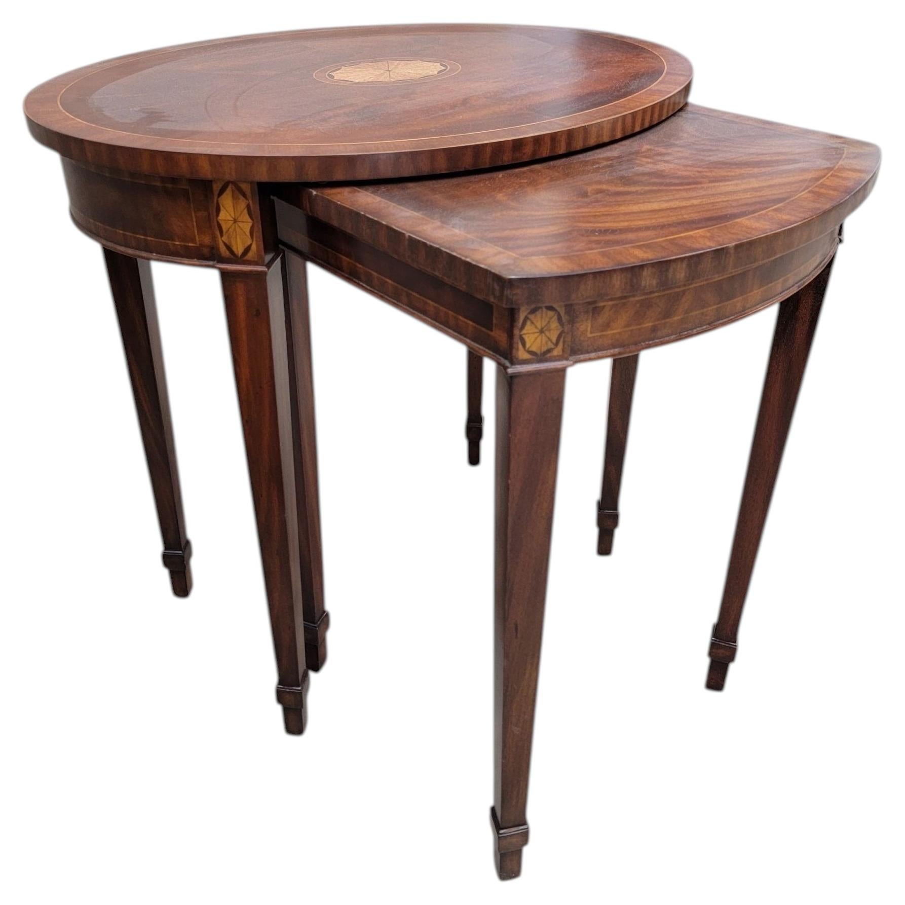Vintage Regency Style Inlaid Nesting Tables by Maitland Smith