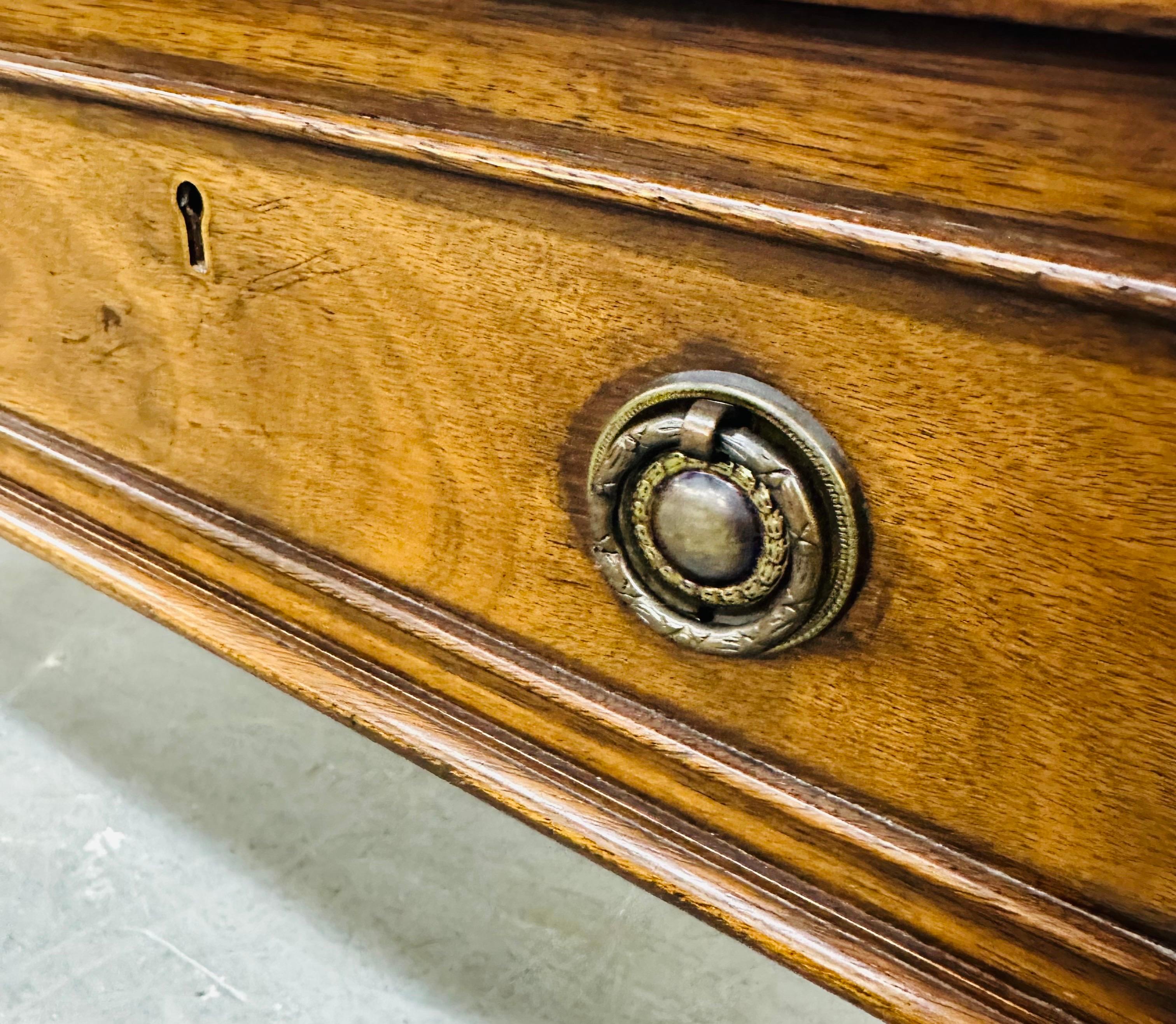 Vintage Regency Style Leather Top Walnut Partners Desk 3
