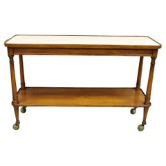 Carrito de bar estrecho con servidor rodante de caoba de 2 niveles estilo regencia vintage by Hadleigh