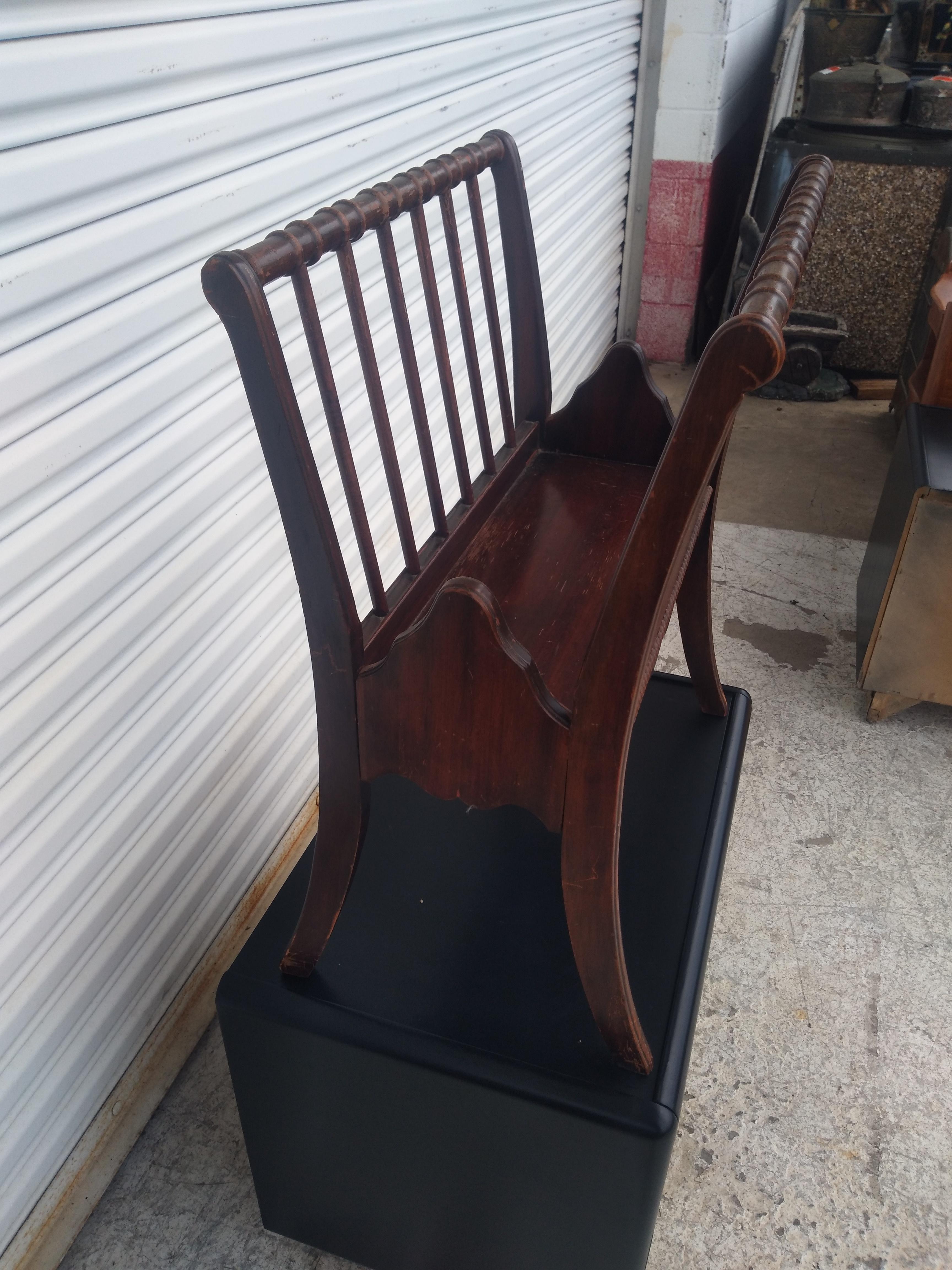 Vintage Regency Style Mahogany Magazine Rack For Sale 3