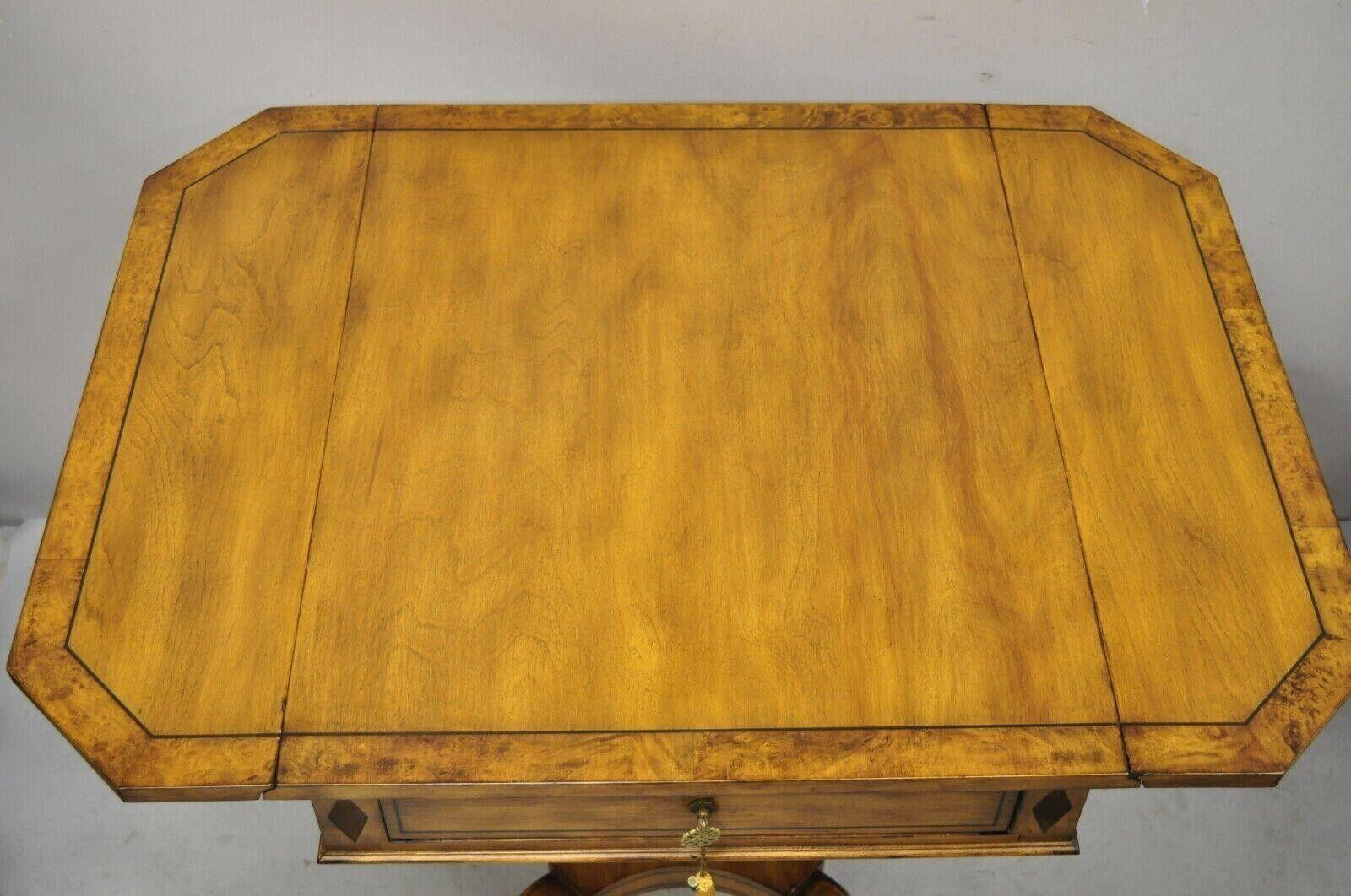 20th Century Vintage Regency Style Mahogany One Drawer Pembroke Dropleaf Side End Table For Sale