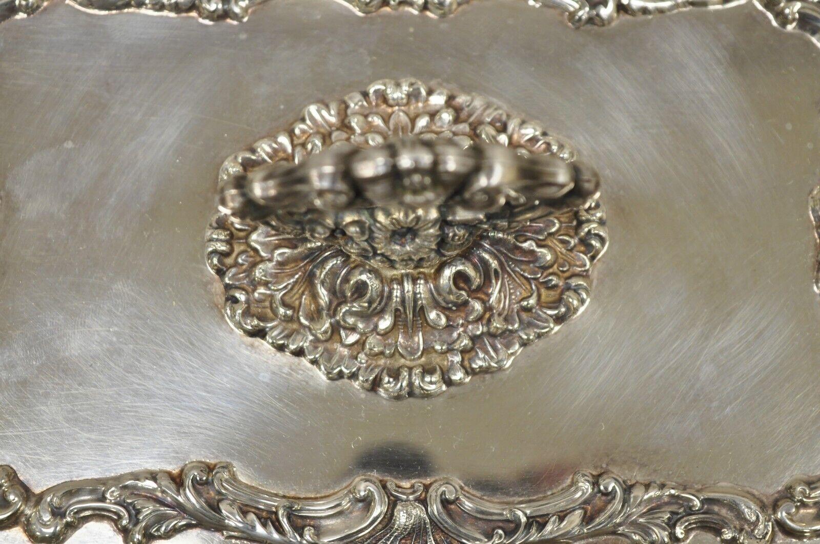 20th Century Vintage Regency Style Silver Plated Covered Vegetable Dish Serving Platter