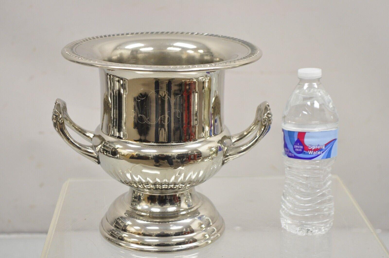 Vintage Regency Style Silver Plated Trophy Cup Champagne Chiller Ice Bucket. Item features 
