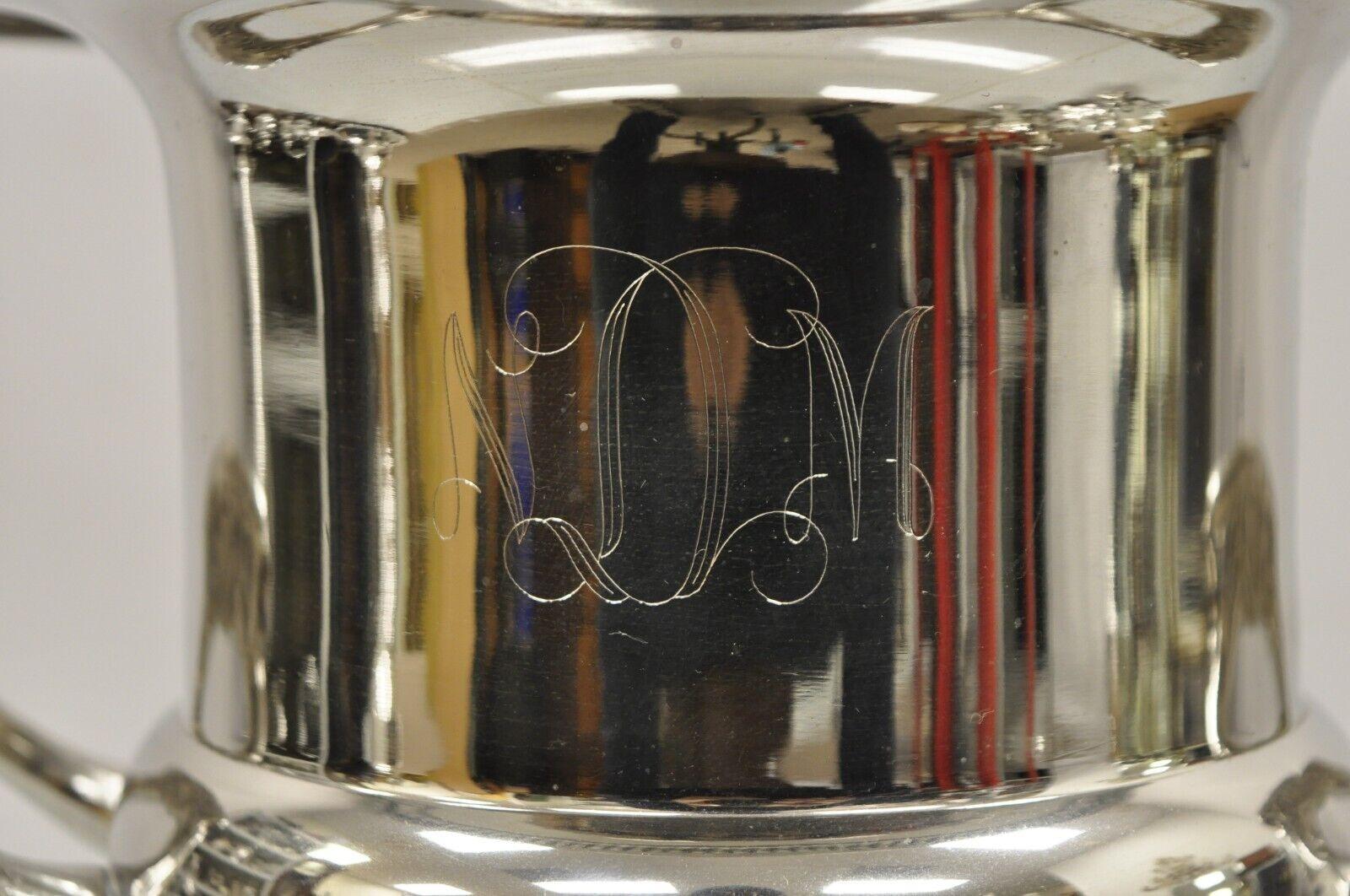 Vintage Regency Style Silver Plated Trophy Cup Champagne Chiller Ice Bucket In Good Condition For Sale In Philadelphia, PA