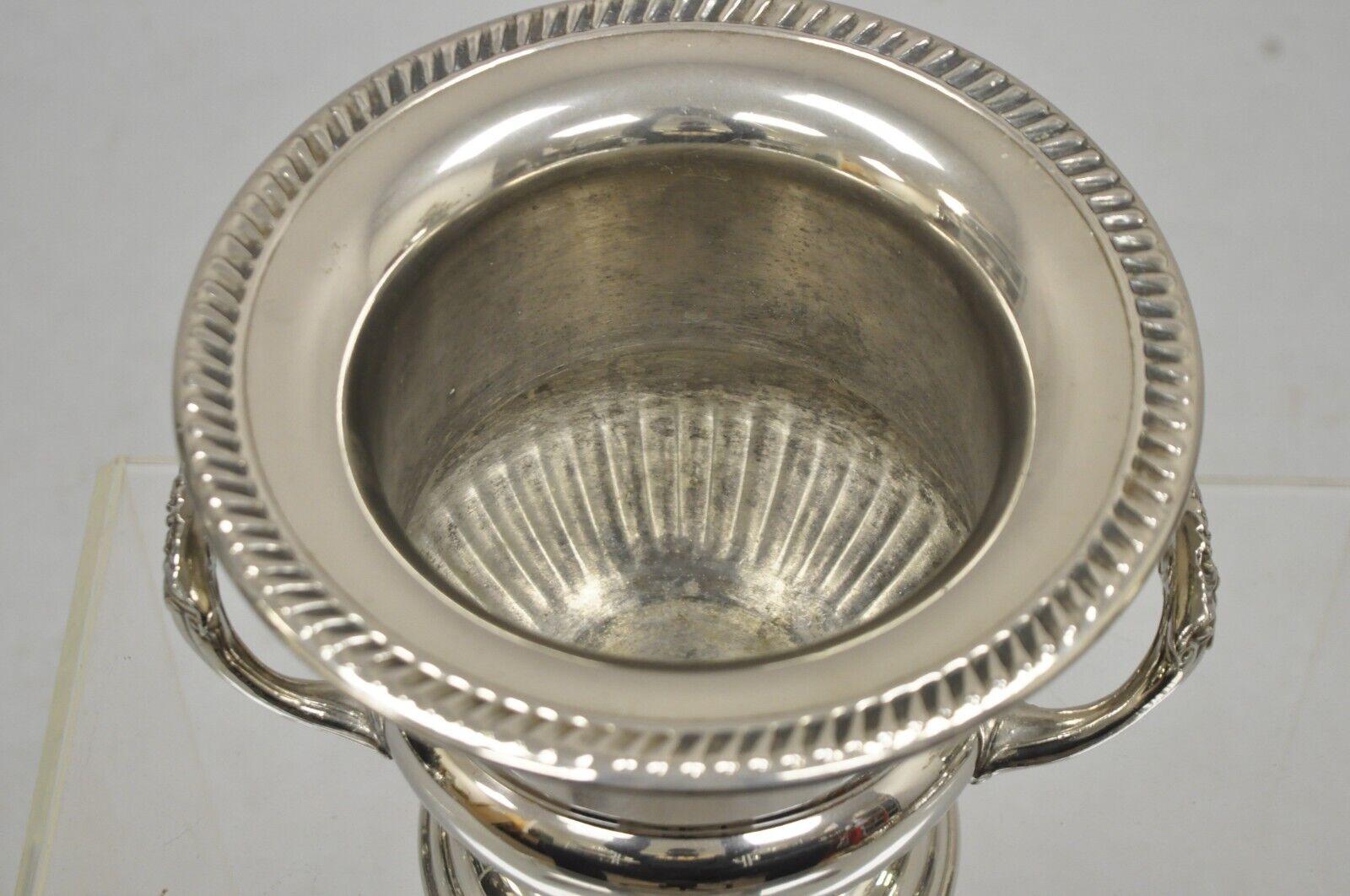 Vintage Regency Style Silver Plated Trophy Cup Champagne Chiller Ice Bucket For Sale 4