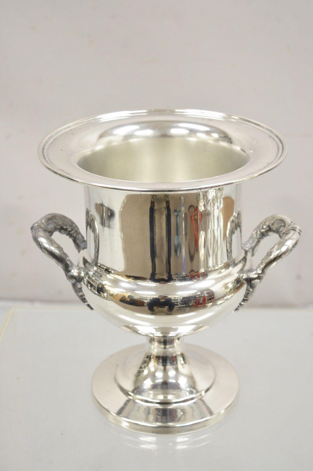 Vintage Regency Style Silver Plated Twin Handles Trophy Cup Champagne Ice Bucket For Sale 6