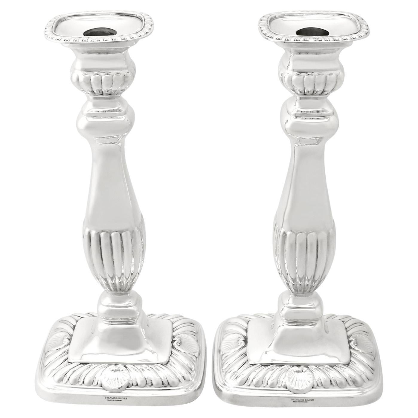 Vintage Regency Style Sterling Silver Candlesticks