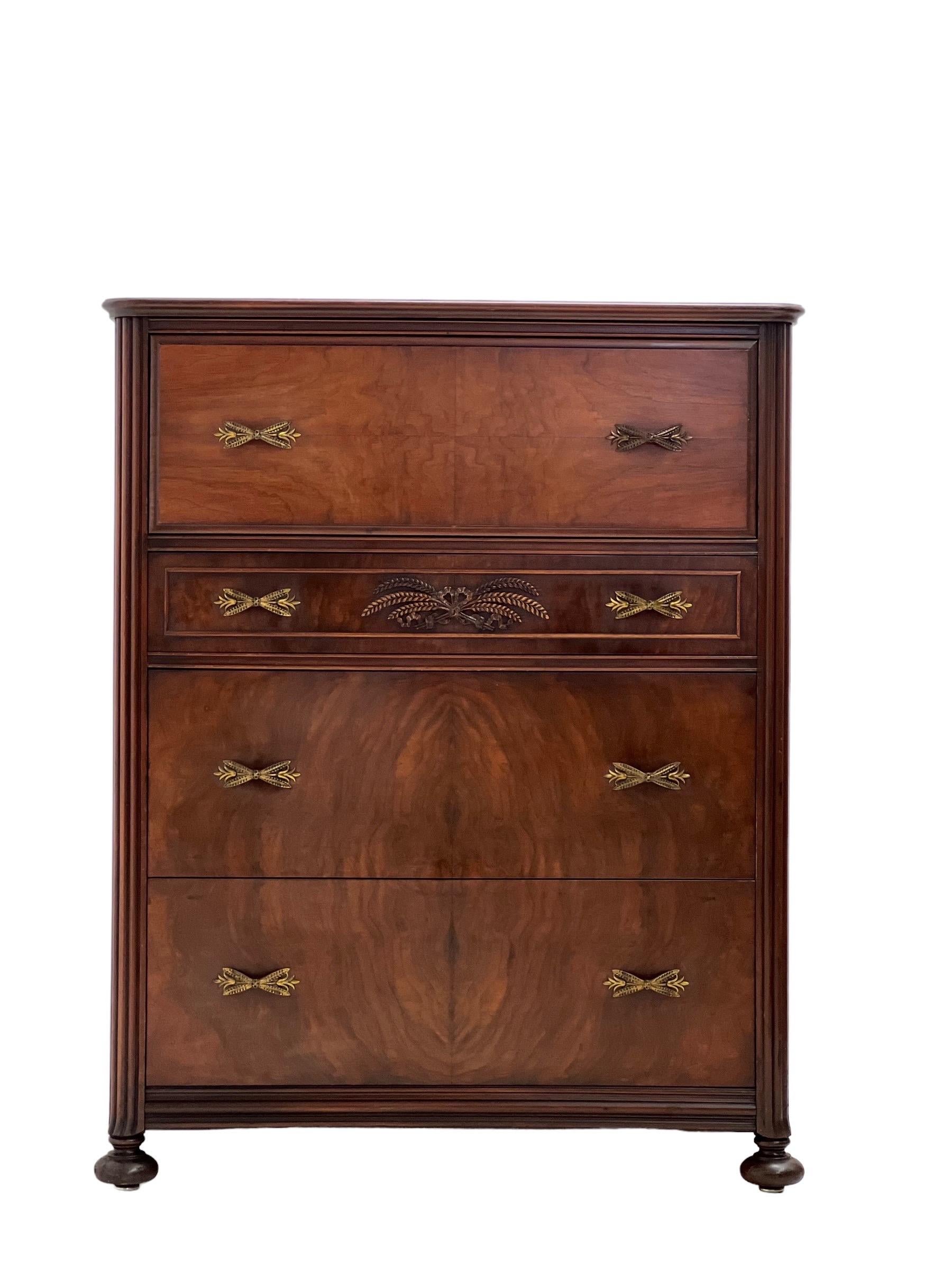 vintage burl wood dresser