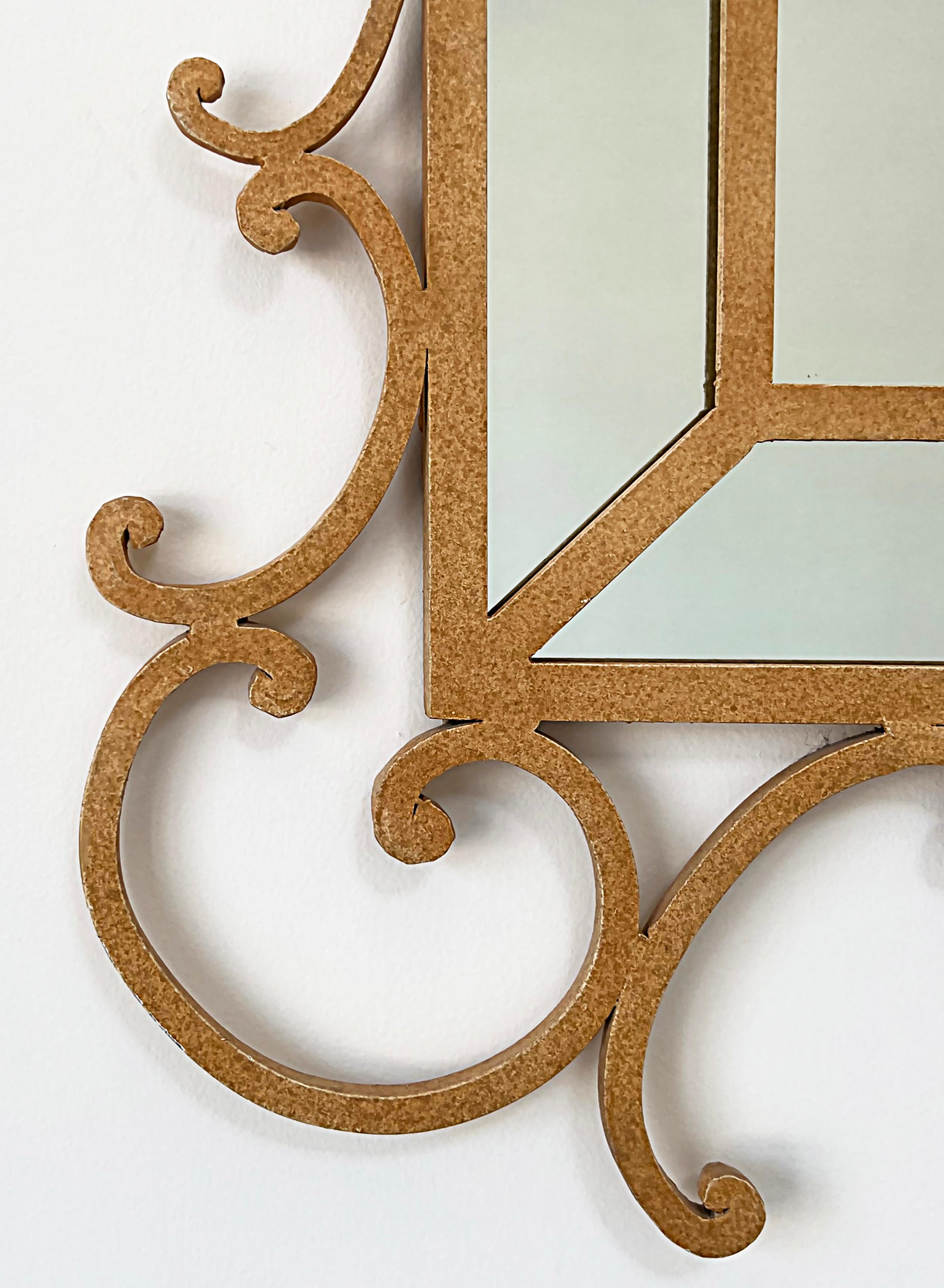 Vintage Regency Style Wrought Iron Mirror, Gilbert Poillerat  Manner For Sale 2