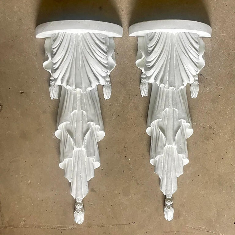 Vintage Regency Swag Brackets, a Pair For Sale at 1stDibs