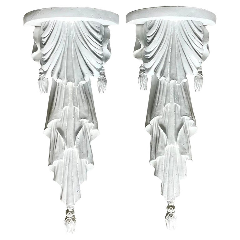 Vintage Regency Swag Brackets, a Pair For Sale at 1stDibs