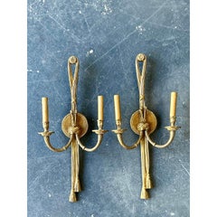 Vintage Regency Swag Light Sconce - A Pair