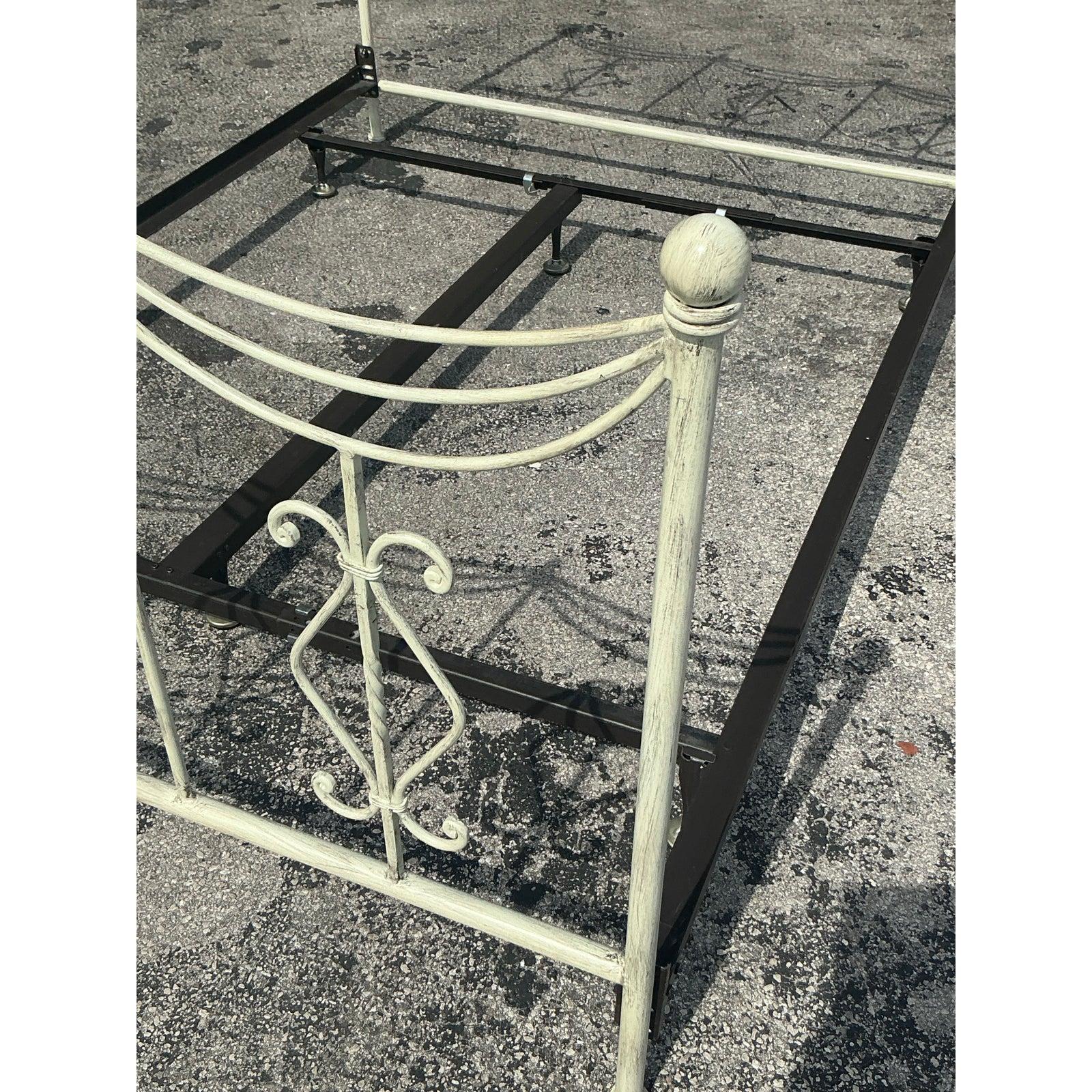 Vintage Regency Swag Metal Queen Bed For Sale 4