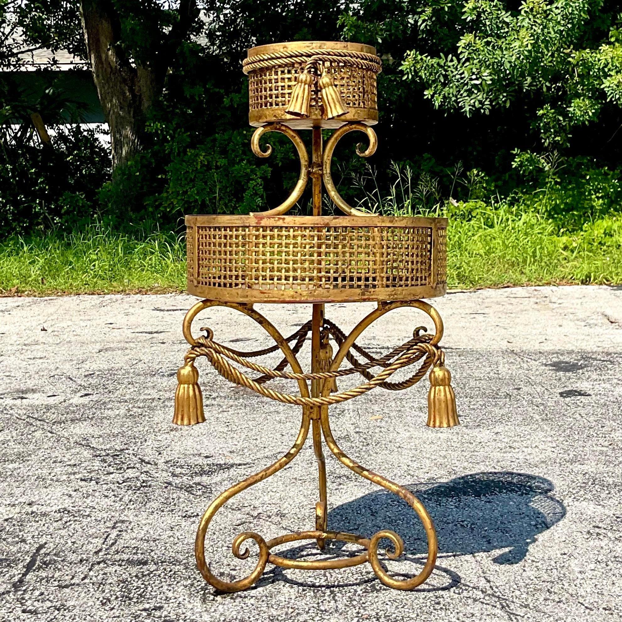 20th Century Vintage Regency Swag Plant Stand For Sale
