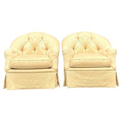 Vintage Regency Swaim Tufted Swivel Chairs - ein Paar