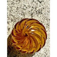 Vintage Regency Swirl Blown Glass Sphere