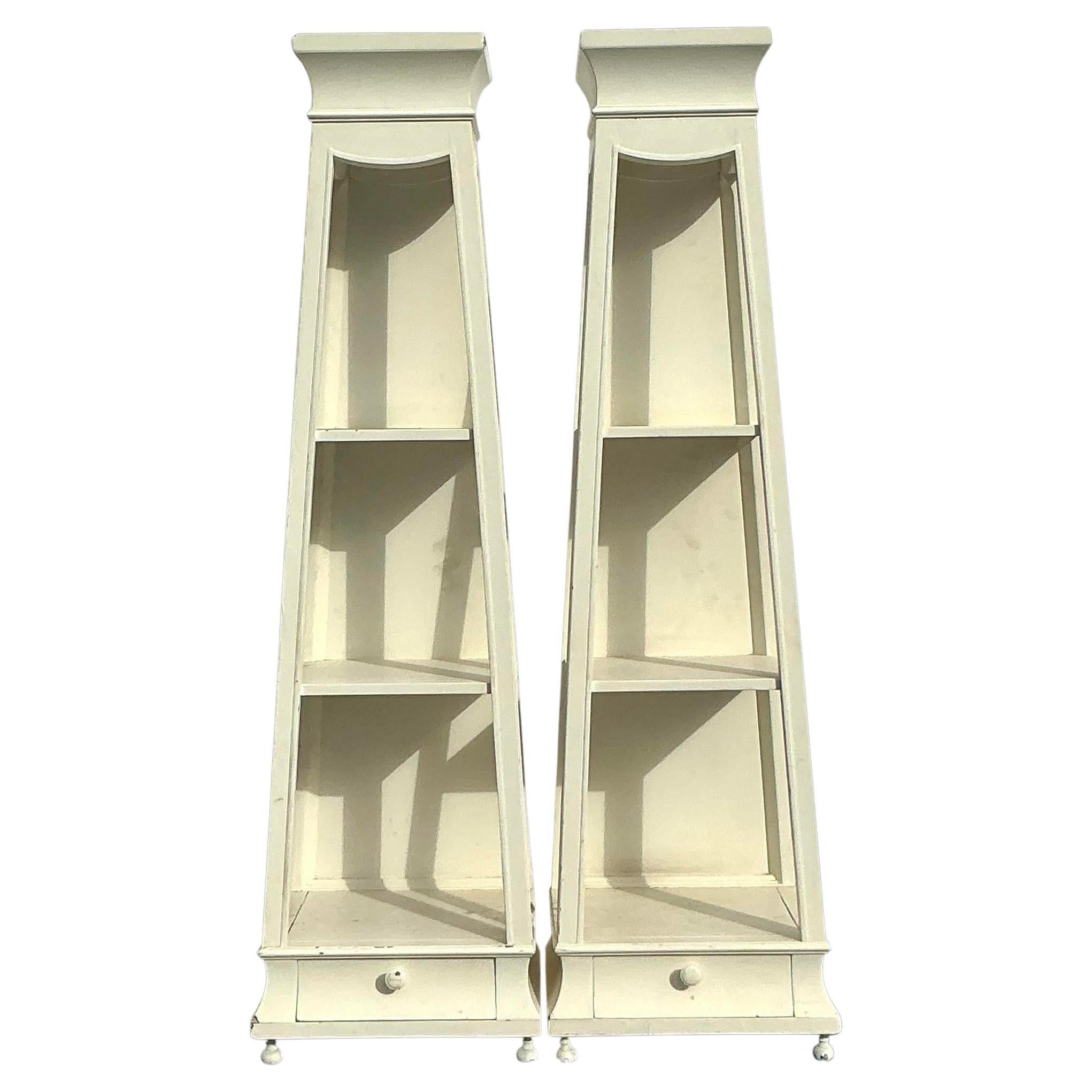 Vintage Regency Tabletop Etagere - a Pair