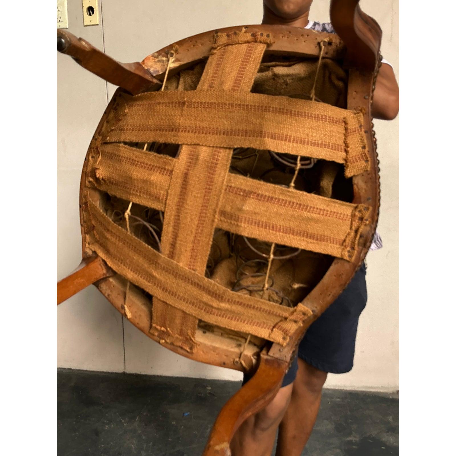 Néoclassique Chaise longue en tapisserie Vintage Regency en vente