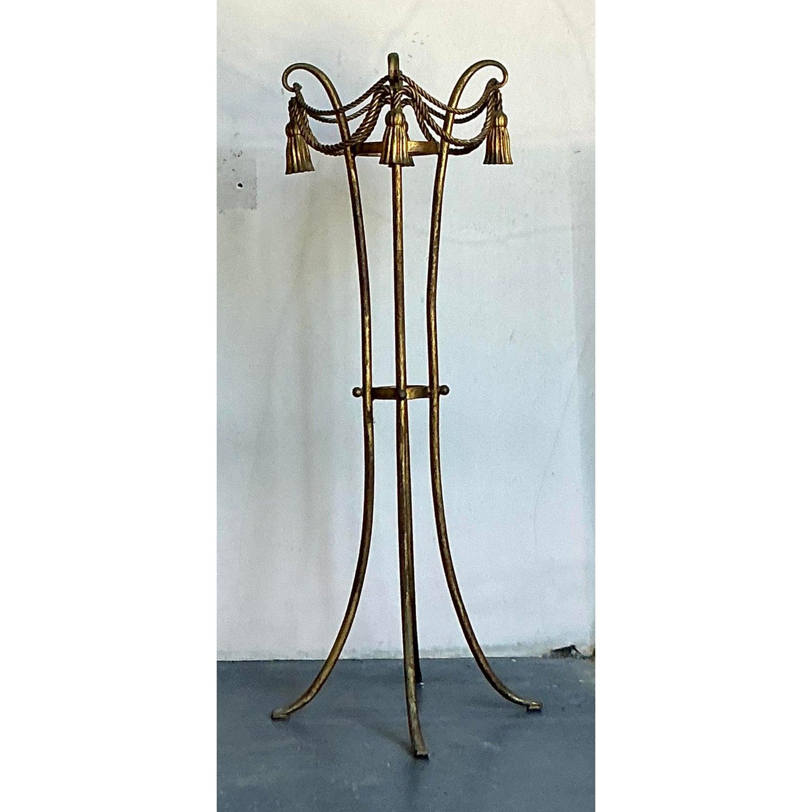 Hollywood Regency Vintage Regency Tassel and Swag Plant Stand For Sale