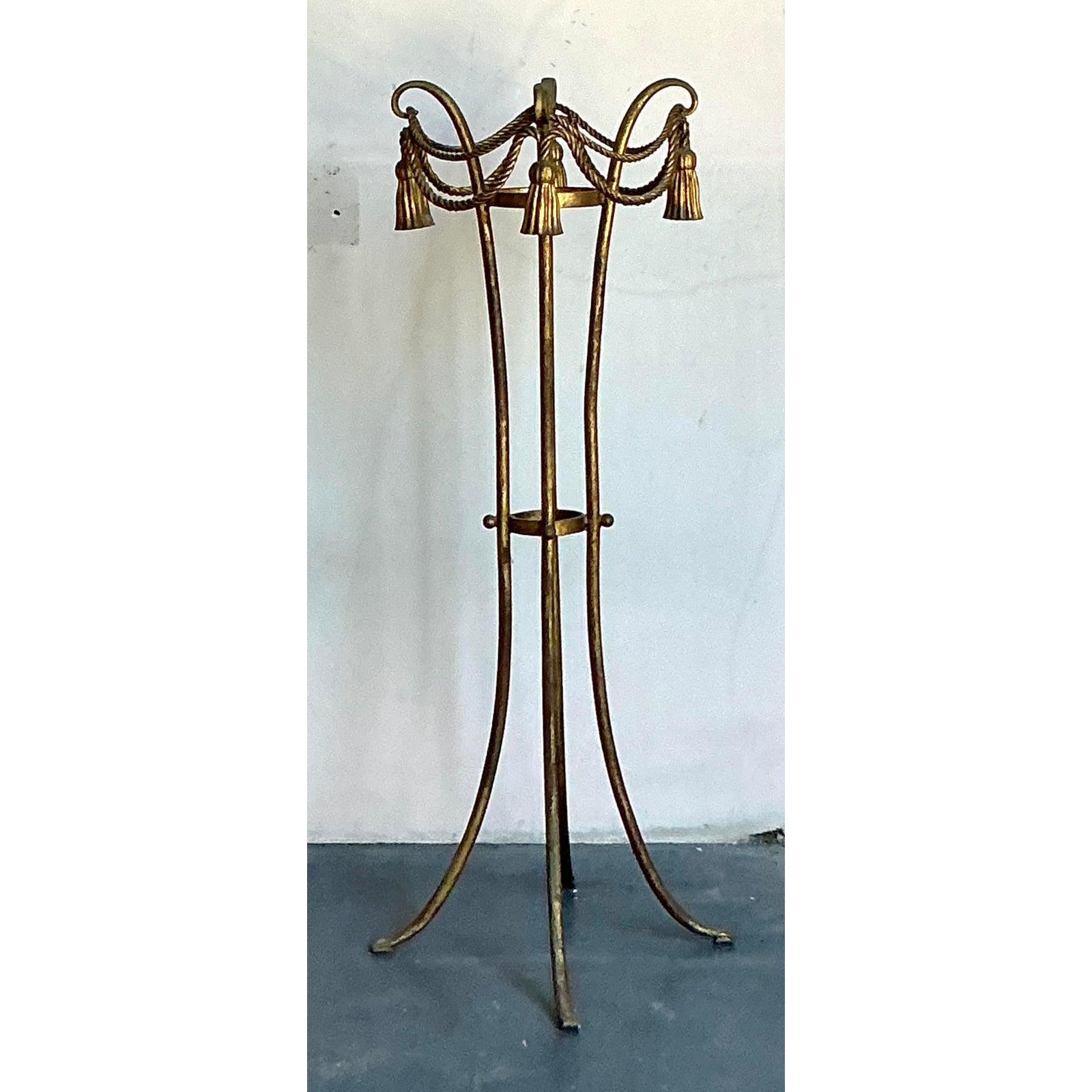 Vintage Regency Tassel and Swag Plant Stand In Good Condition For Sale In West Palm Beach, FL