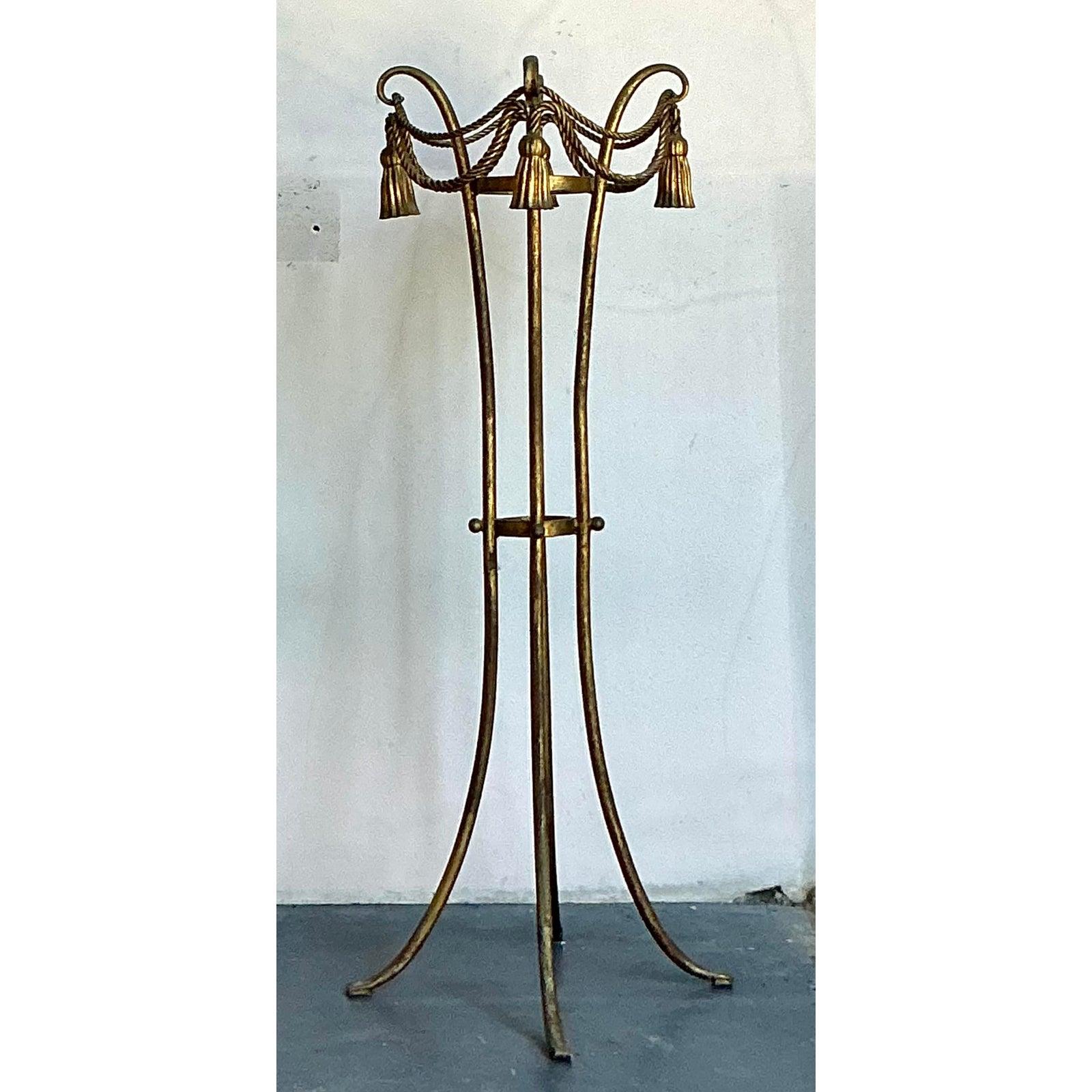 20th Century Vintage Regency Tassel and Swag Plant Stand For Sale