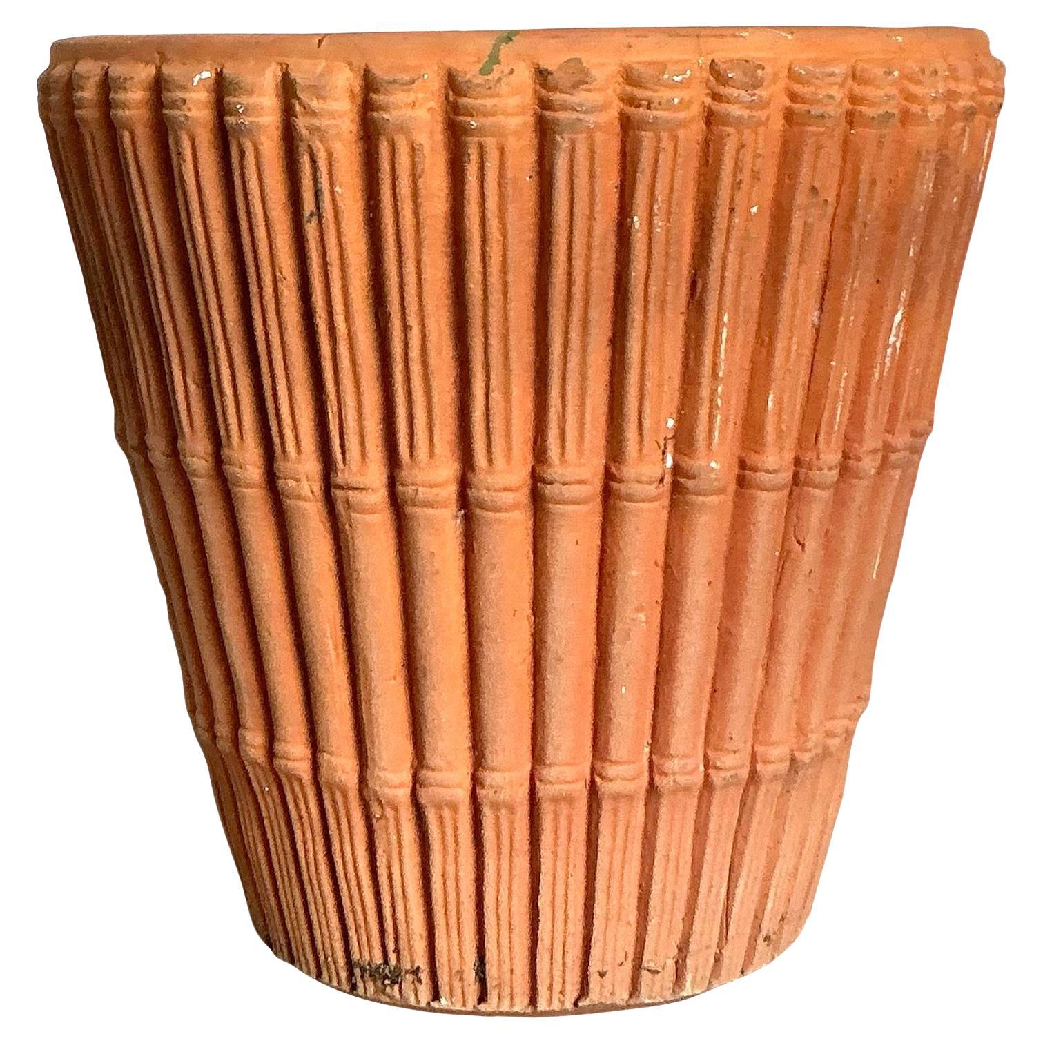 Vintage Regency Terrakotta-Bambus-Pflanzgefäß