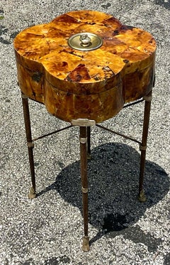 Vintage Regency Tessellated Horn Lidded Box Side Table