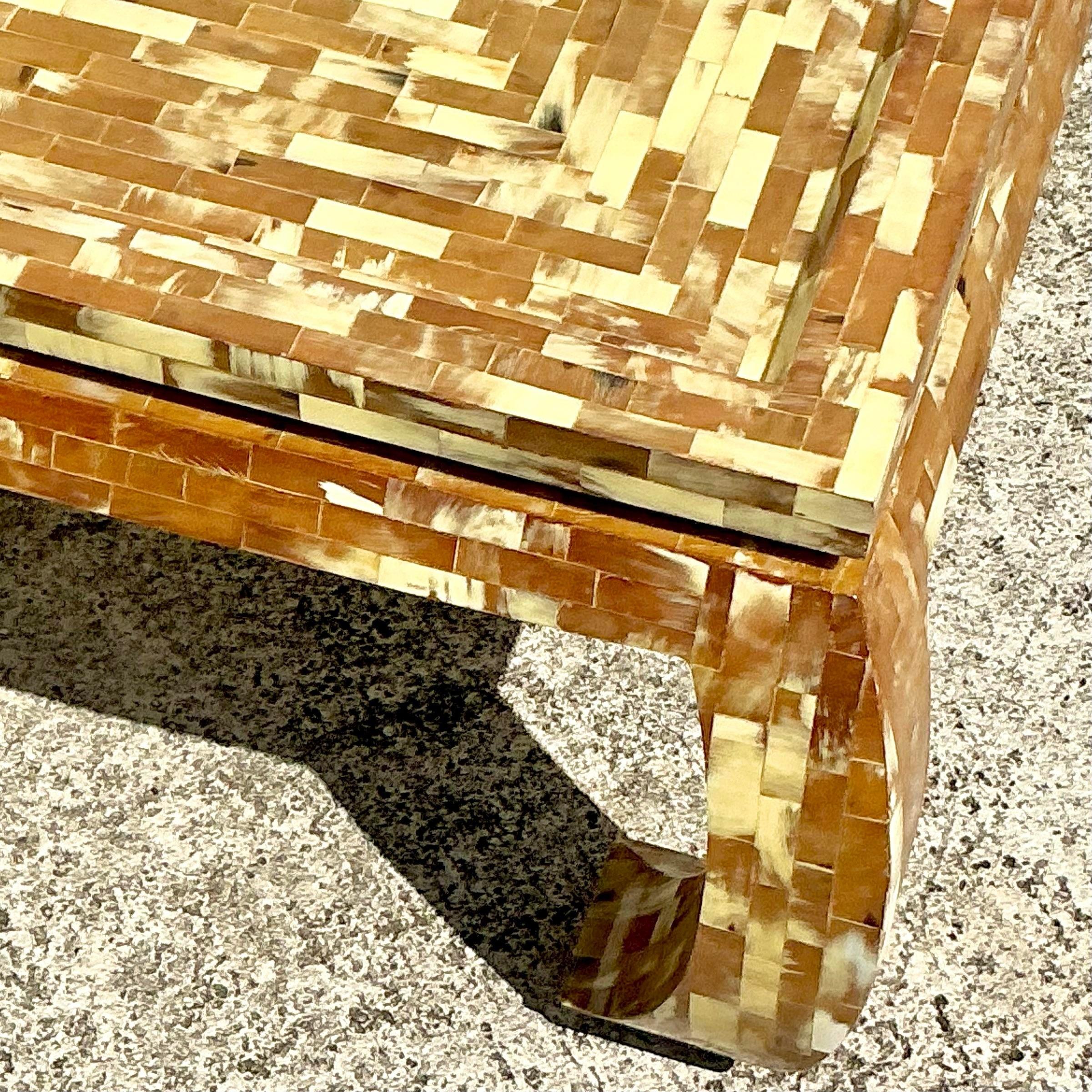 Philippine Vintage Regency Tessellated Horn Ming Coffee Table