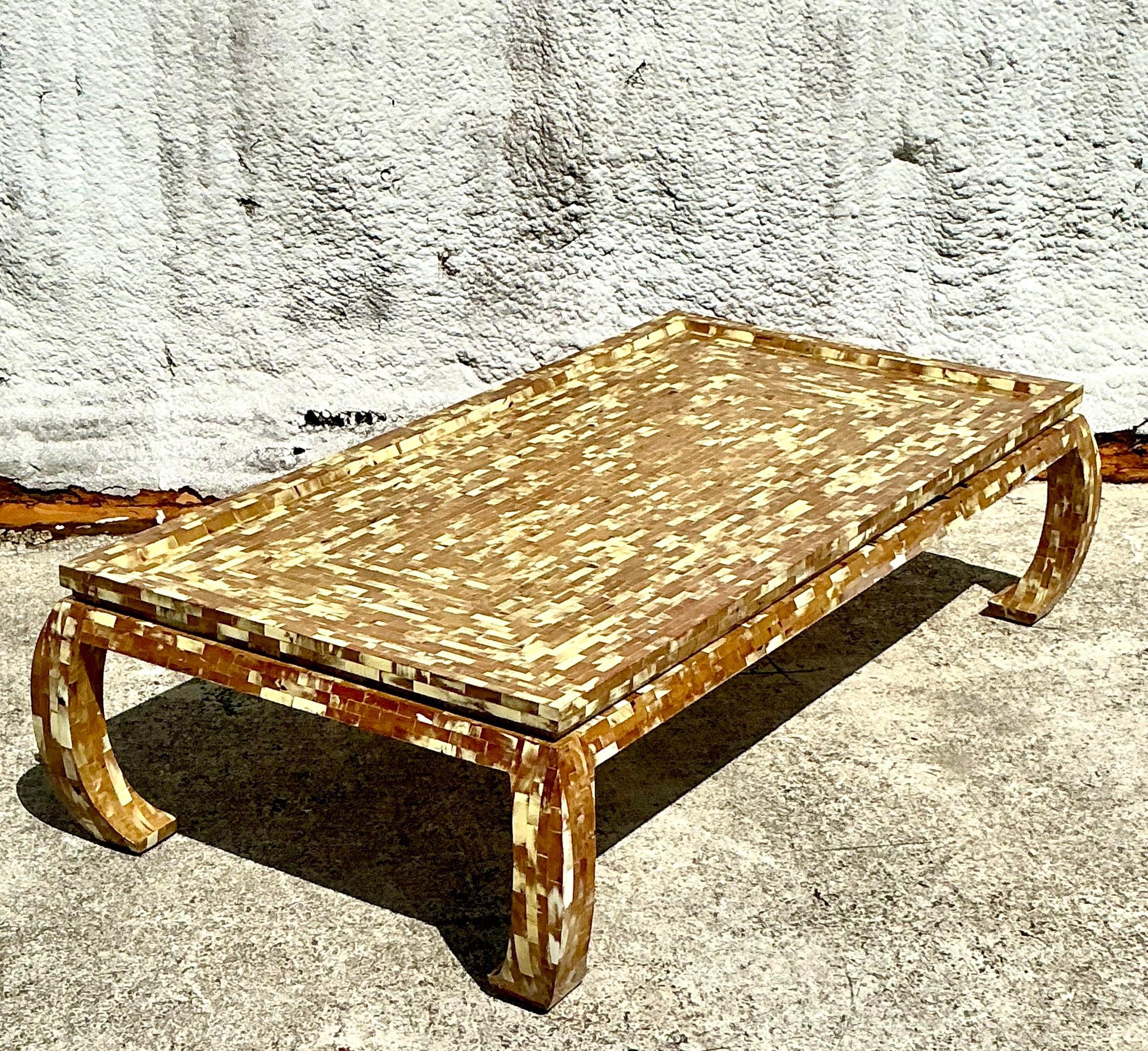 Vintage Regency Tessellated Horn Ming Coffee Table 2