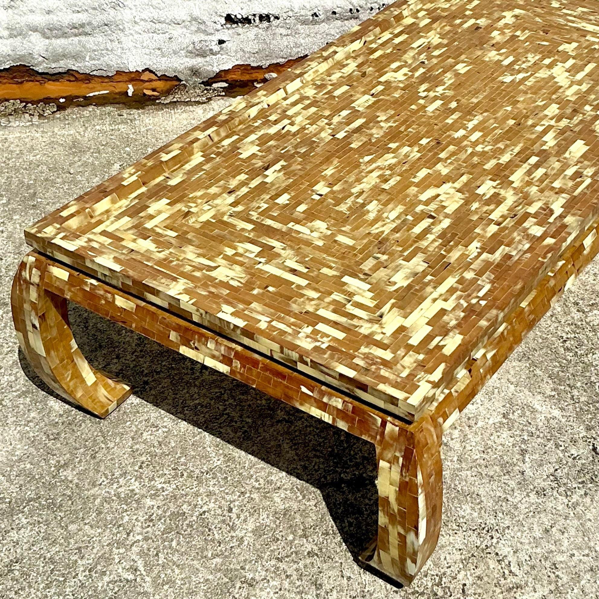 Vintage Regency Tessellated Horn Ming Coffee Table 3