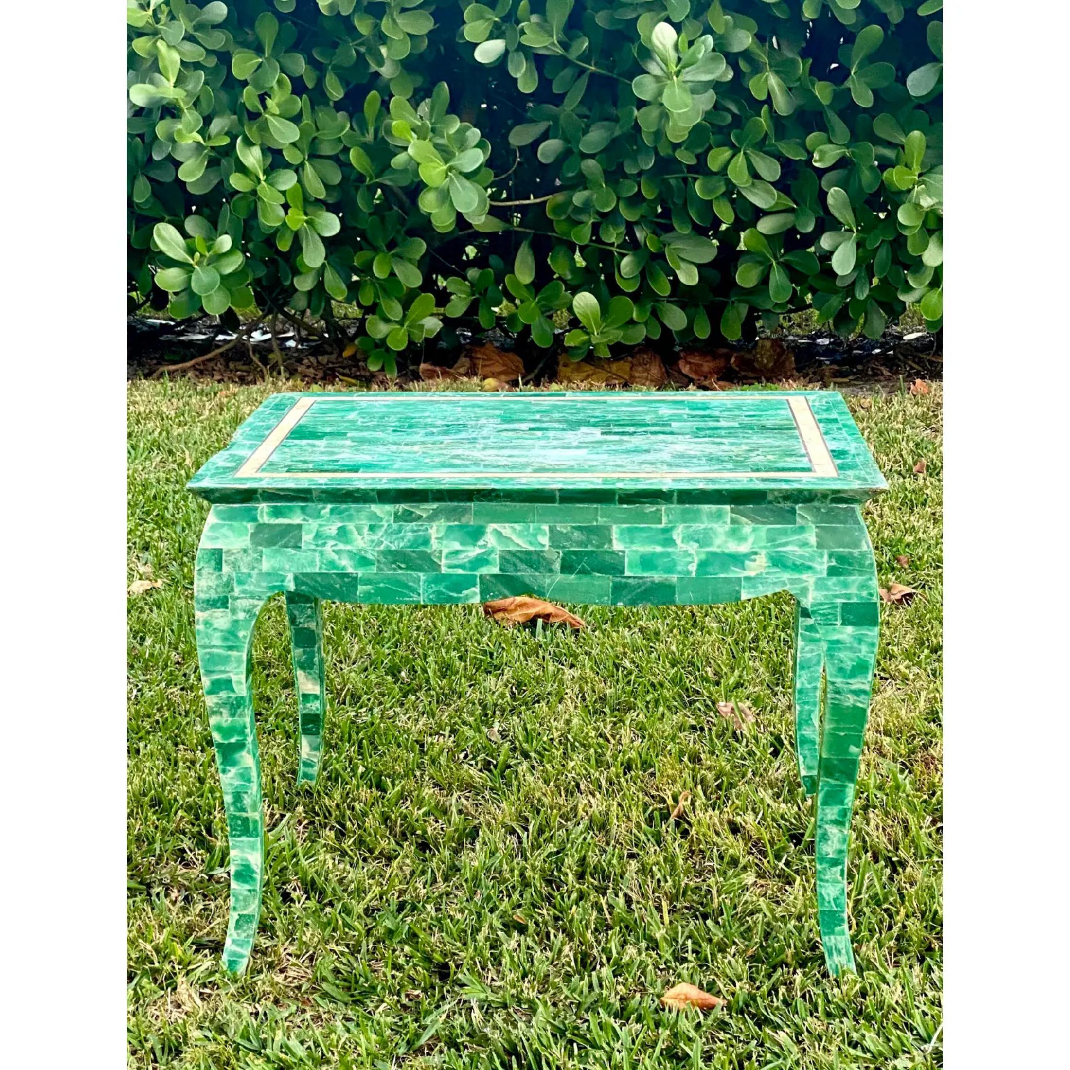 Vintage Regency Tessellated Stone Side Table For Sale 1