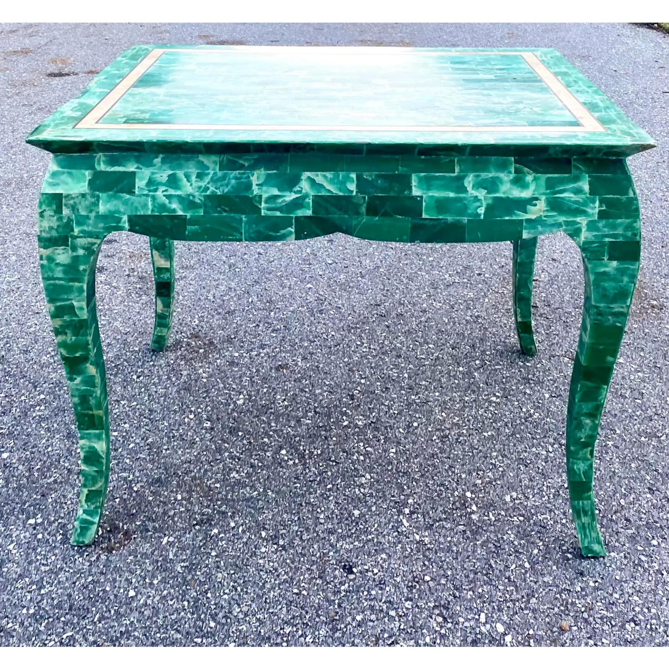 Vintage Regency Tessellated Stone Side Table For Sale 4