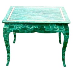 Table d'appoint Régence vintage en pierre tessellée