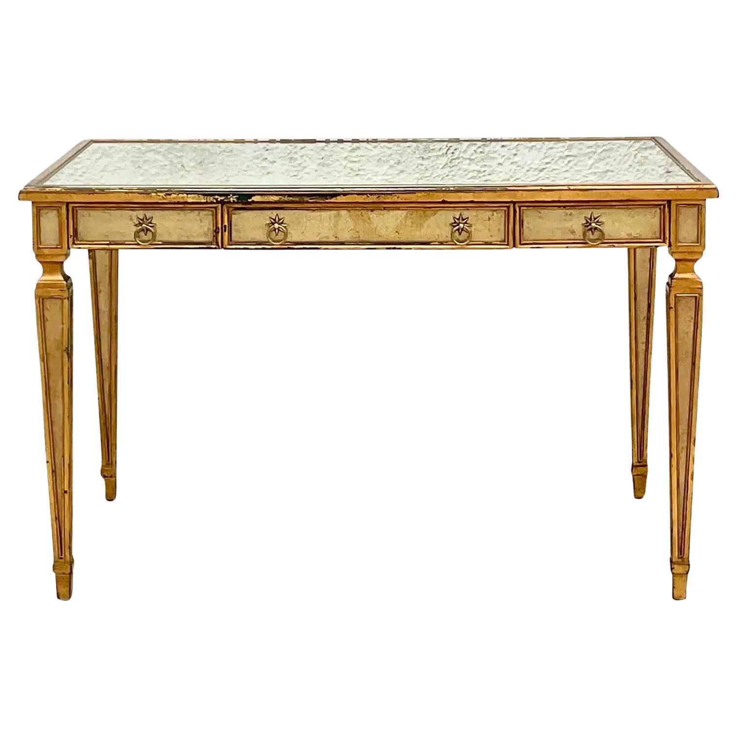 Vintage Regency Theodore Alexander Eglomise Writing Desk