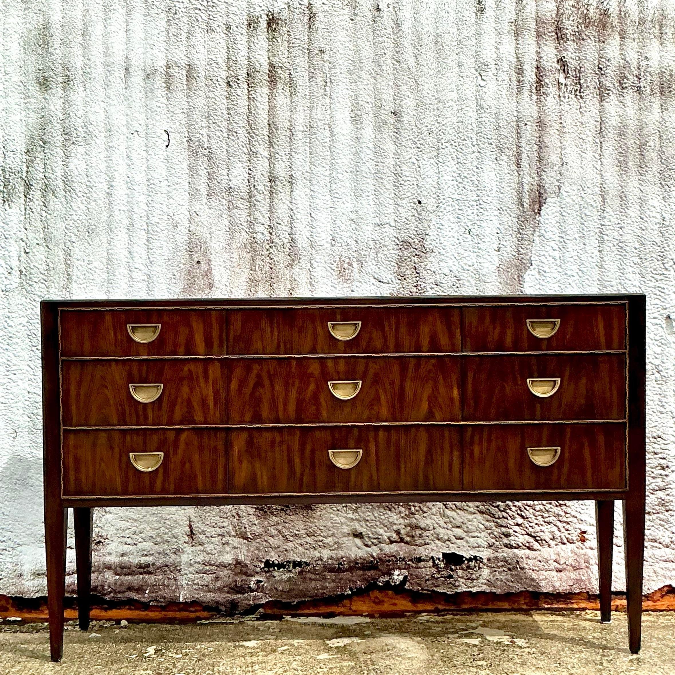 Vintage Regency Theodore Alexander Flame Mahogany Credenza 4