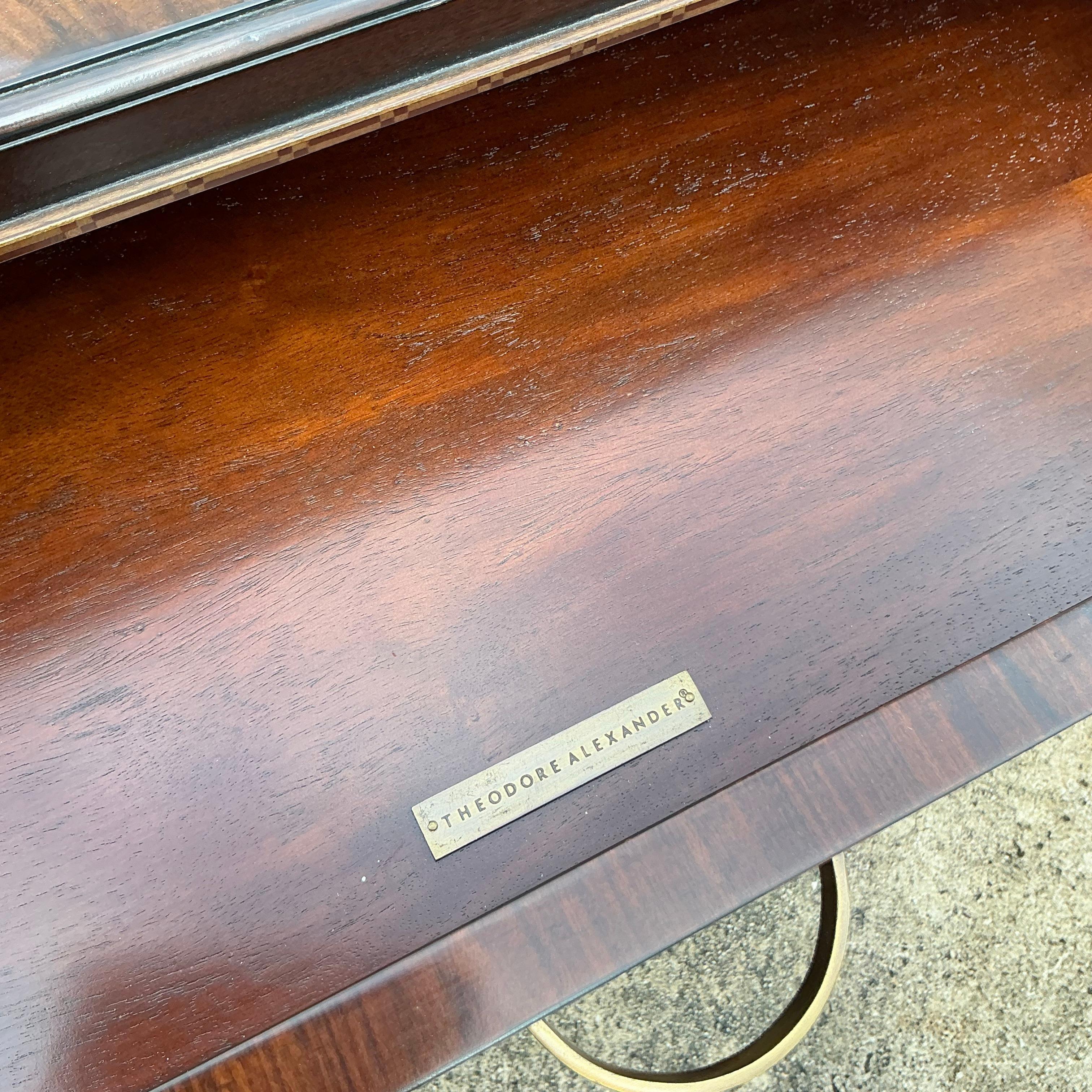 Vintage Regency Theodore Alexander Flame Mahogany Credenza In Good Condition In West Palm Beach, FL
