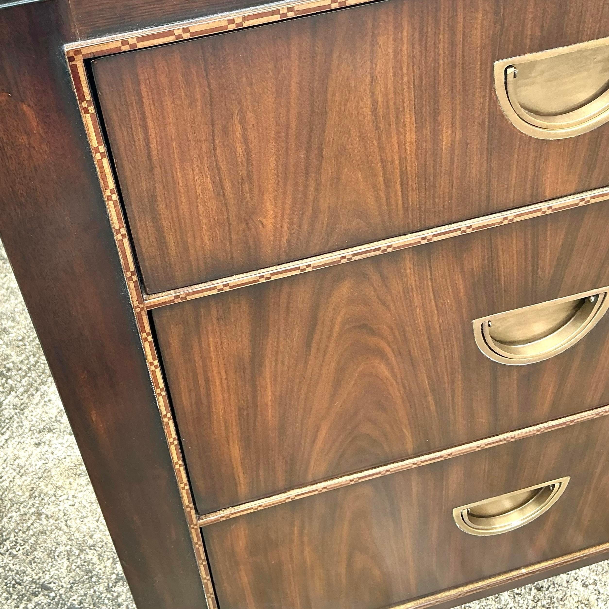 20th Century Vintage Regency Theodore Alexander Flame Mahogany Credenza