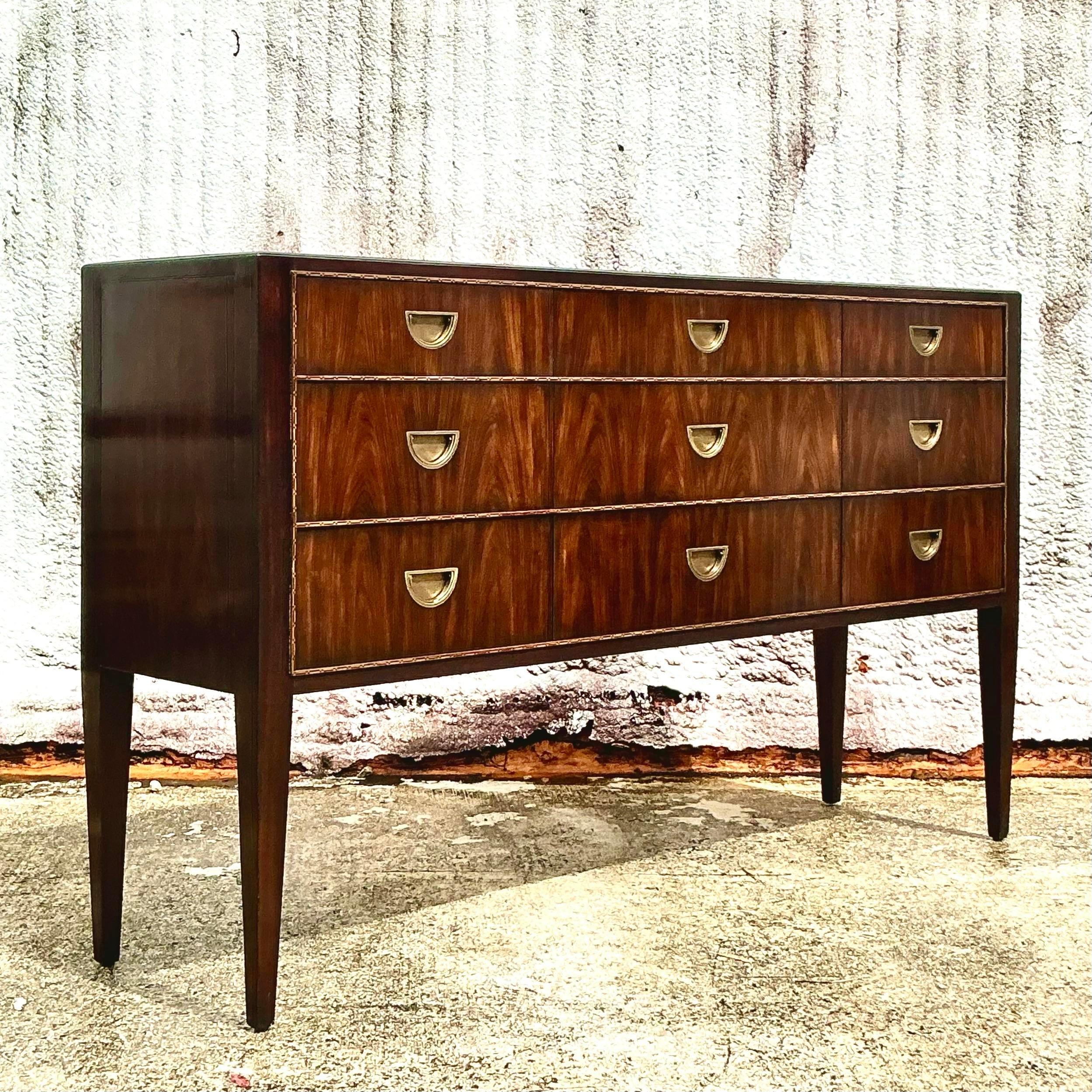 Vintage Regency Theodore Alexander Flame Mahogany Credenza 3