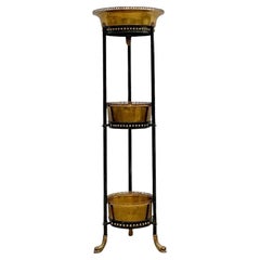 Vintage Regency Theodore Alexander Stacked Brass Jardiniere