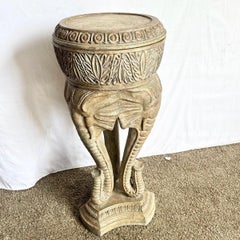 Vintage Regency Three Elephant Plant Stand/Pedestal