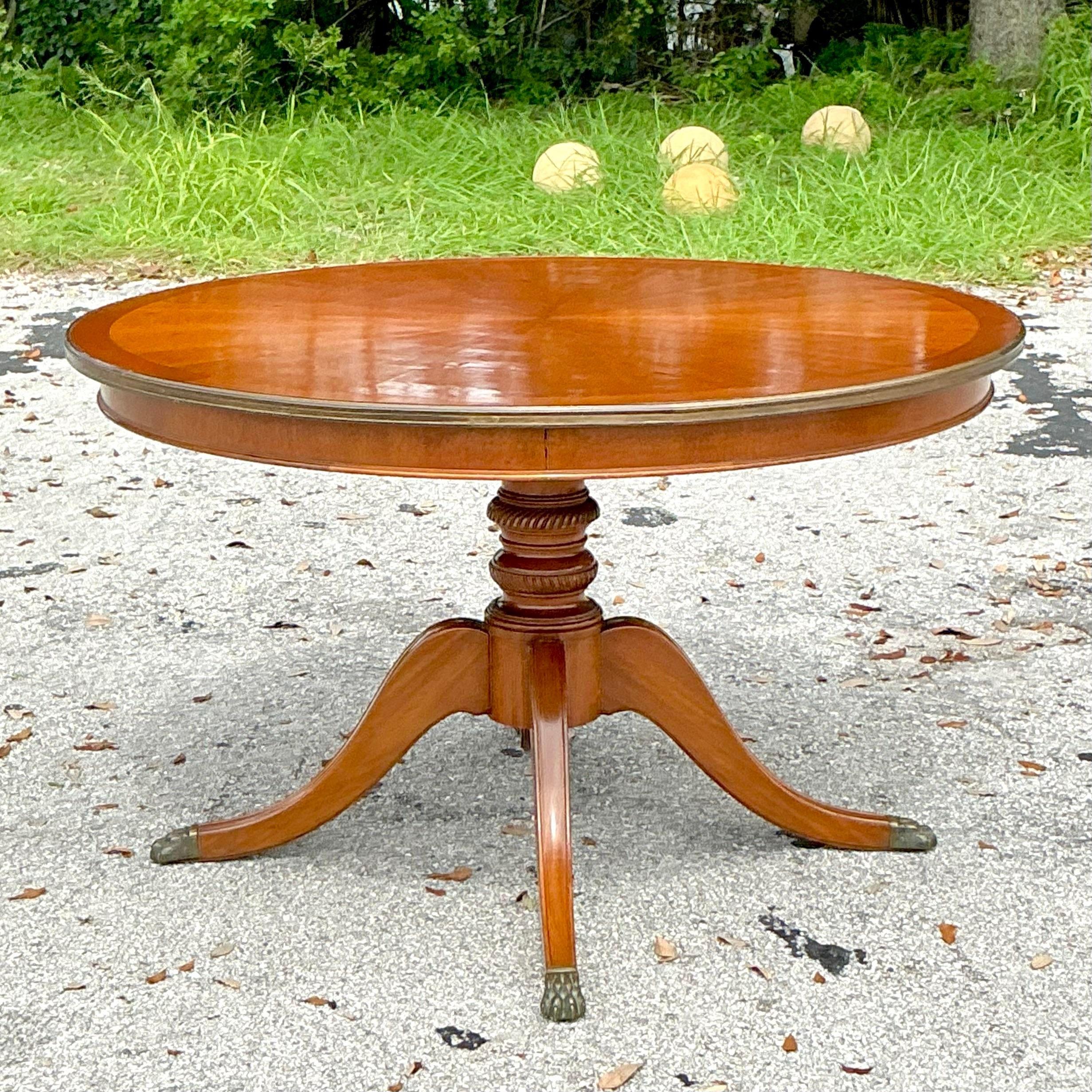 American Vintage Regency Three Legged Marquis Center Hall Table For Sale