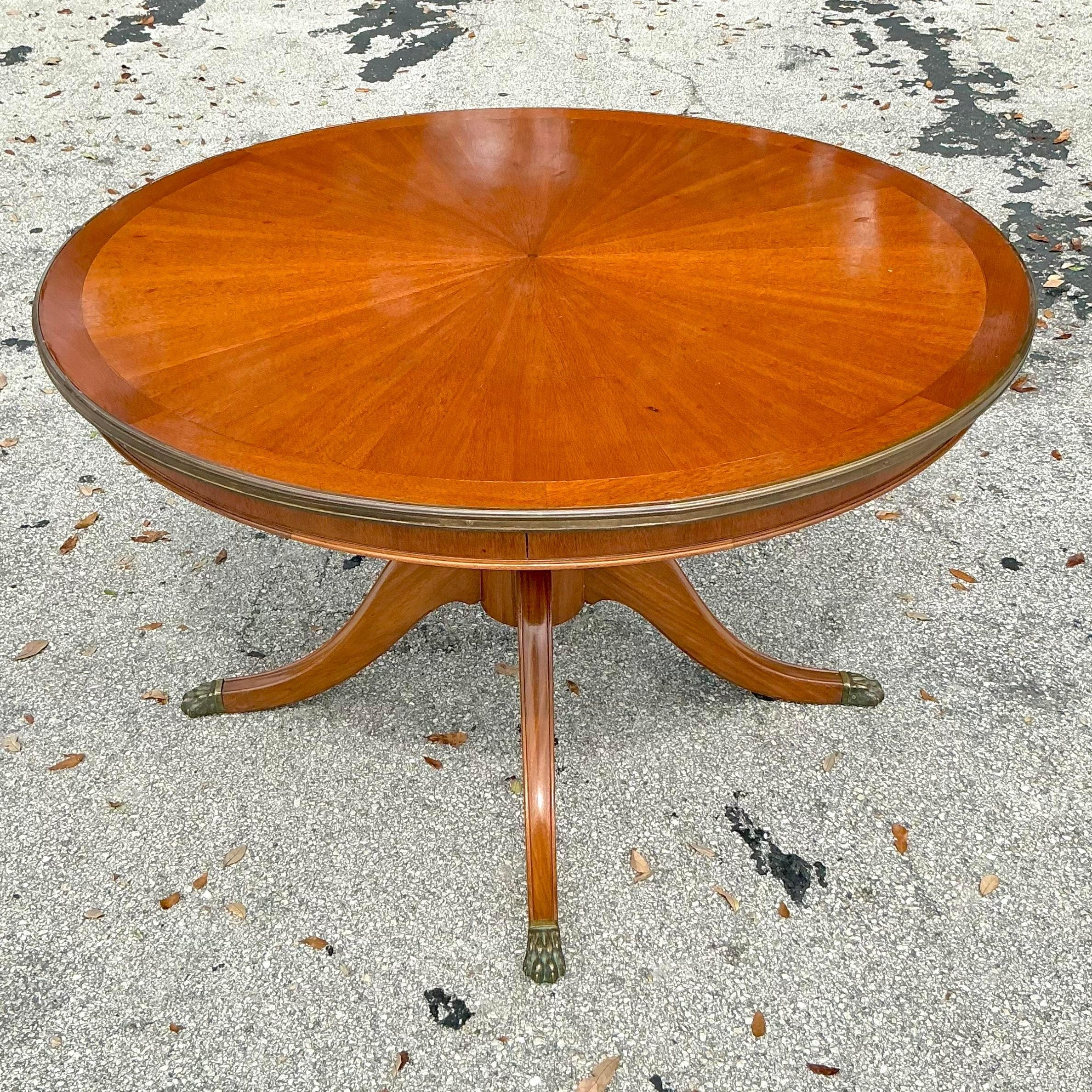 20th Century Vintage Regency Three Legged Marquis Center Hall Table For Sale