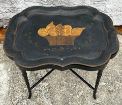 Vintage Regency Tole Fruit Tray Table