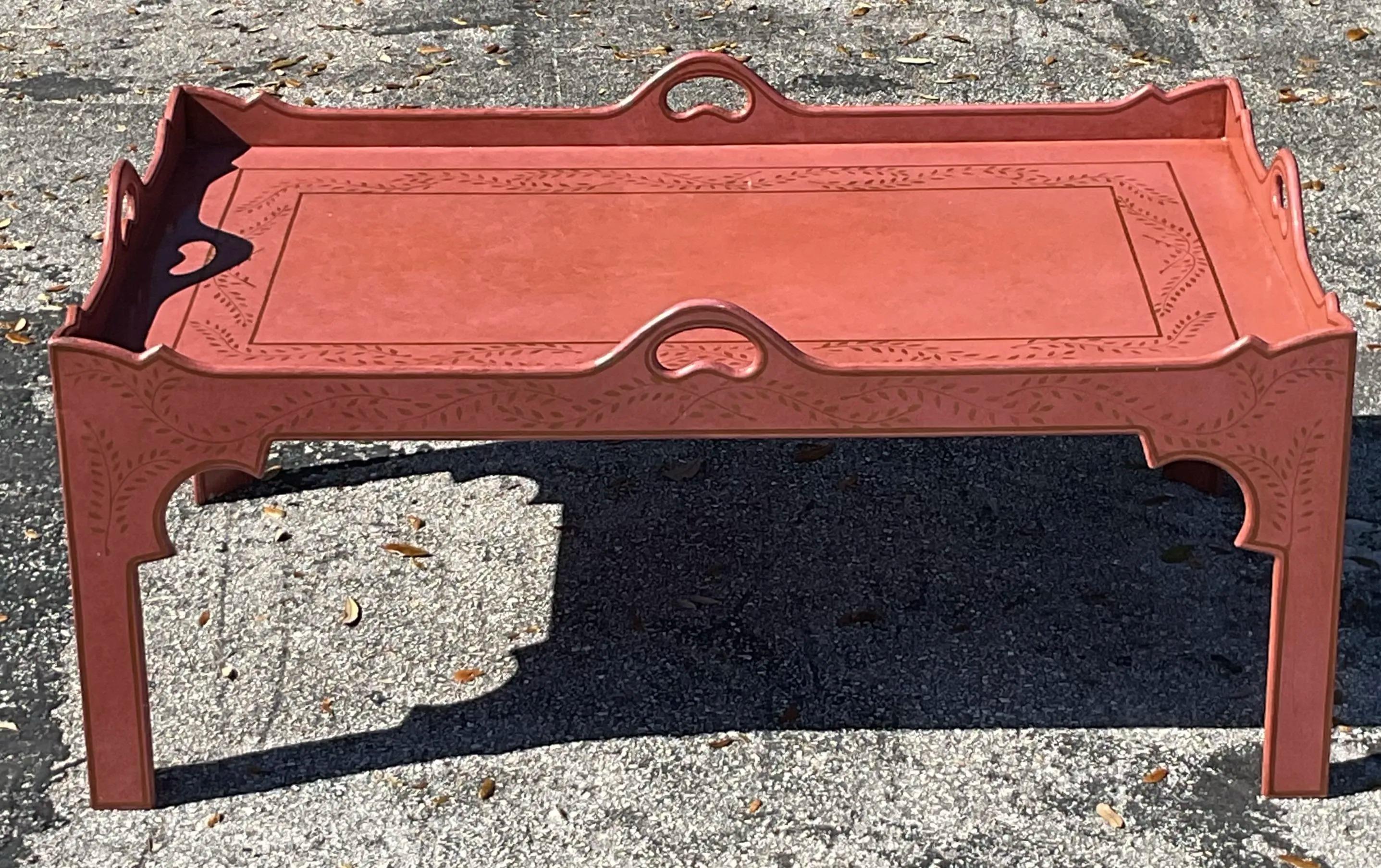 American Vintage Regency Tole Painted Coffee Table