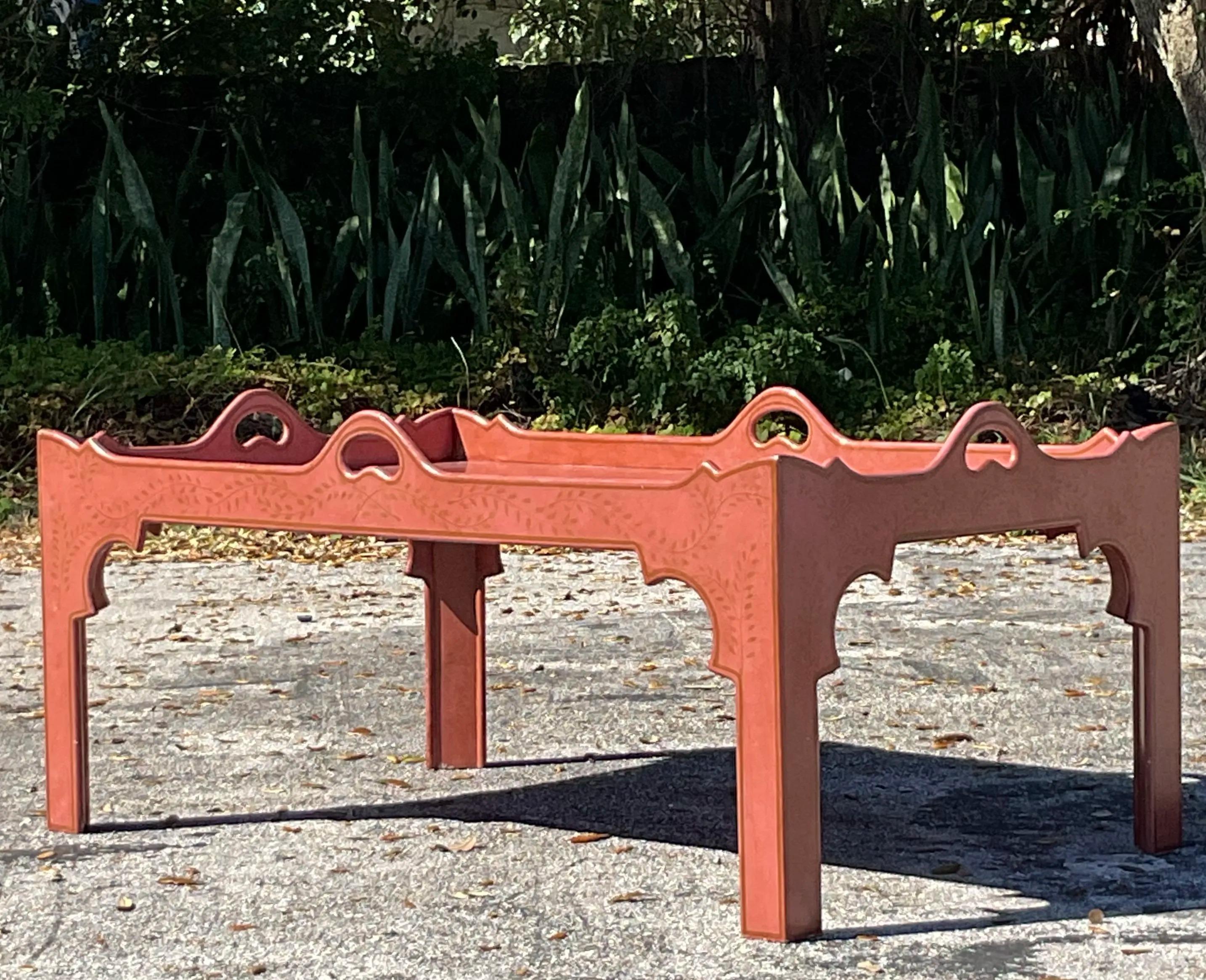 Vintage Regency Tole Painted Coffee Table 1