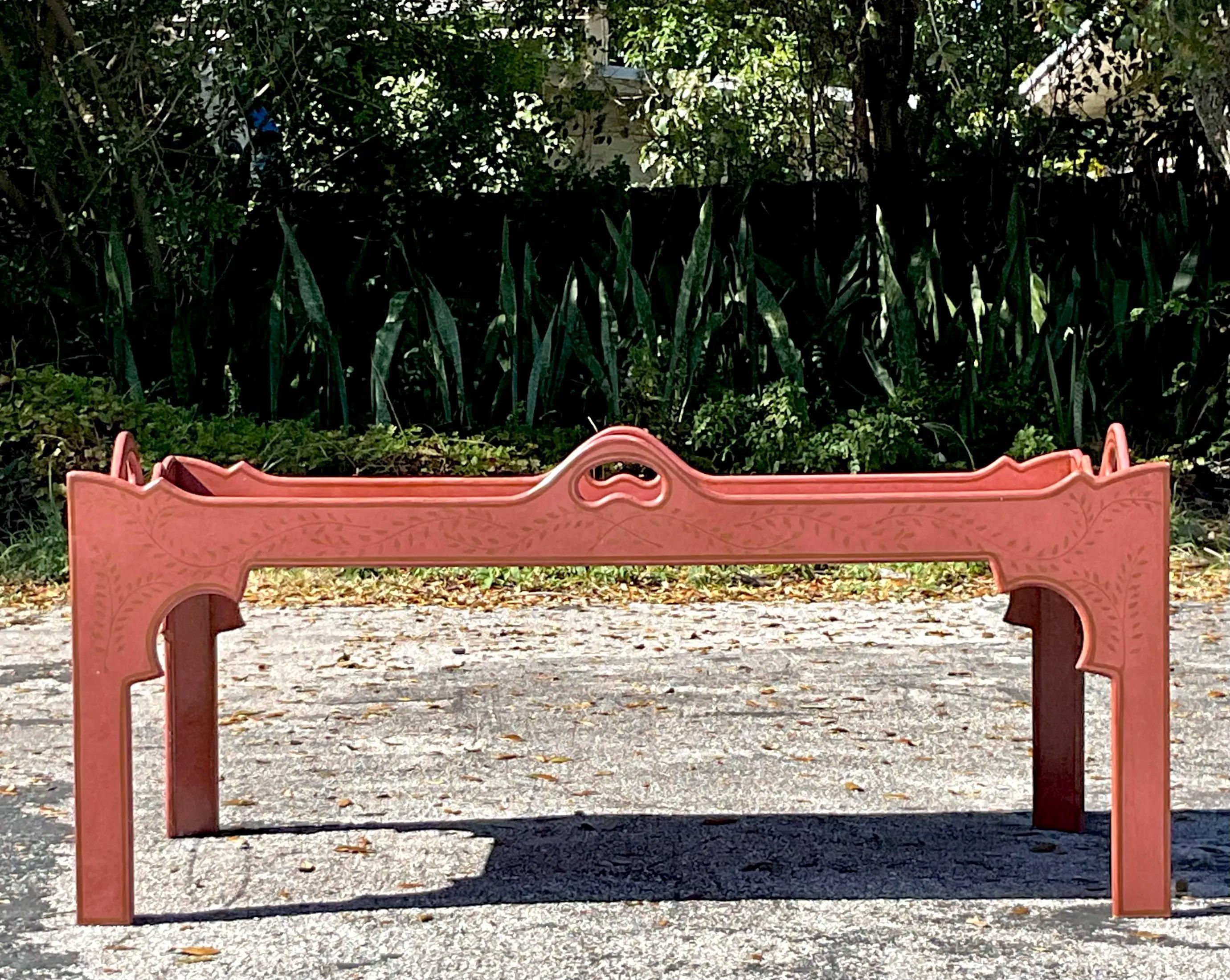 Vintage Regency Tole Painted Coffee Table 2